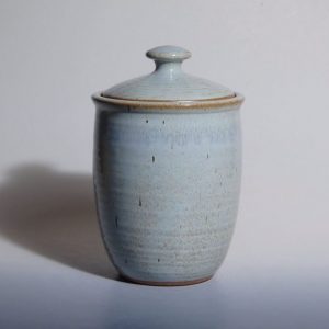 blue lidded jar